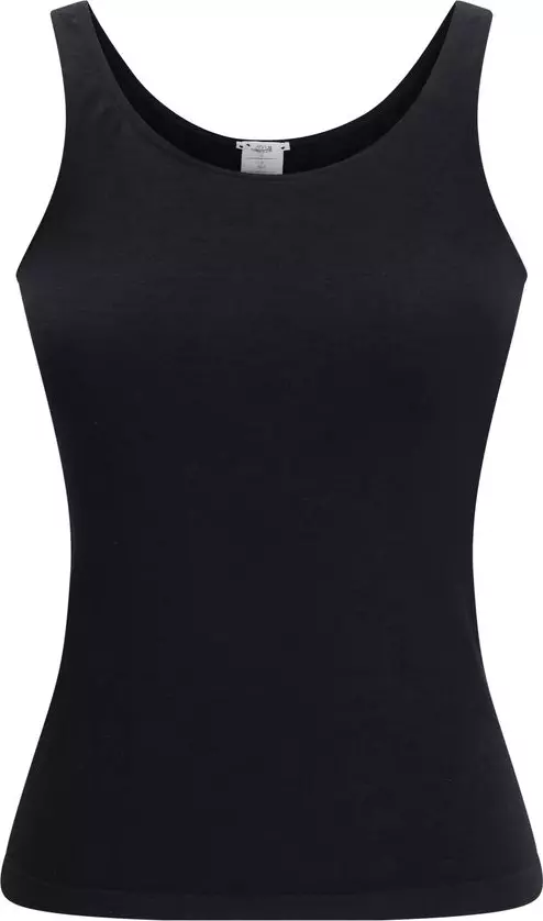 Black Cotton Sleeveles T-Shirt