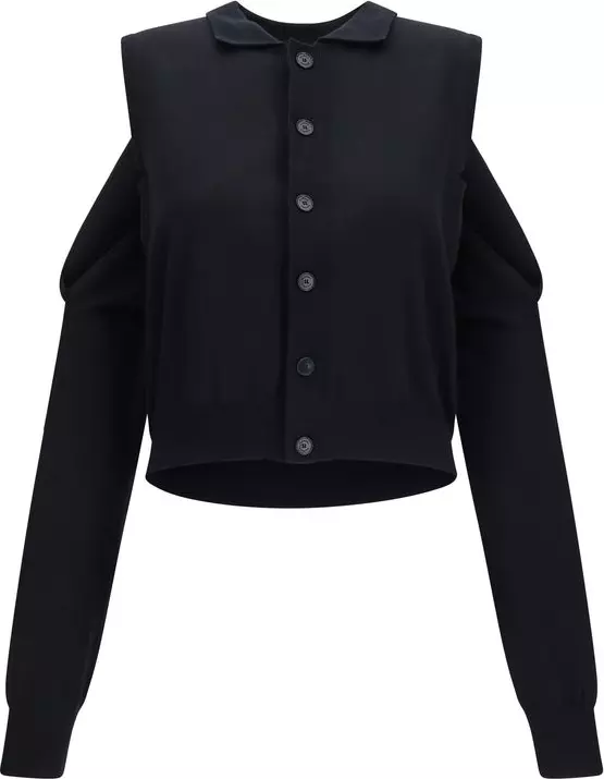Black Cotton Cardigan