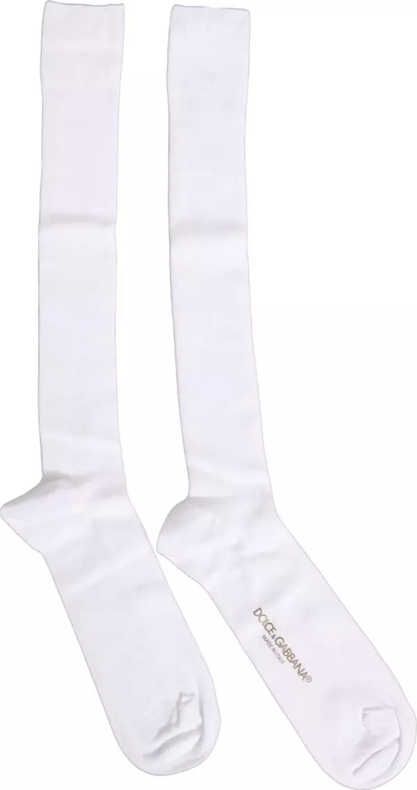 Men White Viscose Over The Calf Accessory Socks