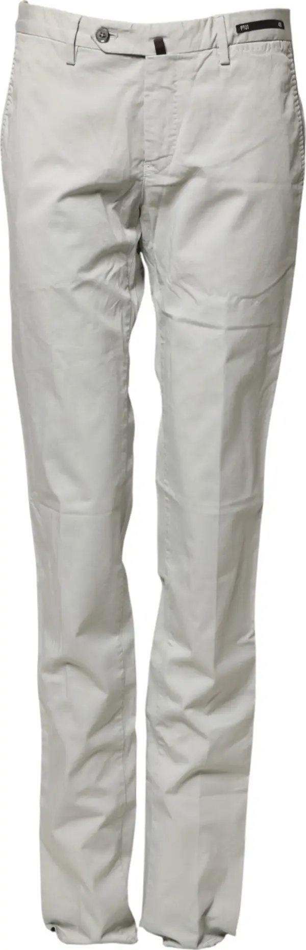 Light Gray Mid Waist Men Straight Chino Trouser Pants