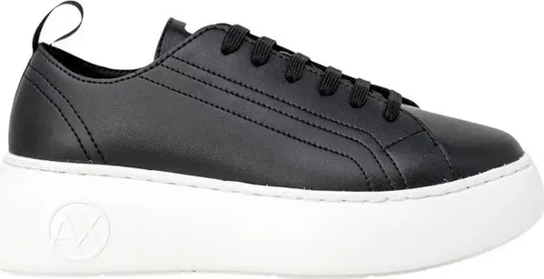 Black Artificial Leather Low Top Sneakers