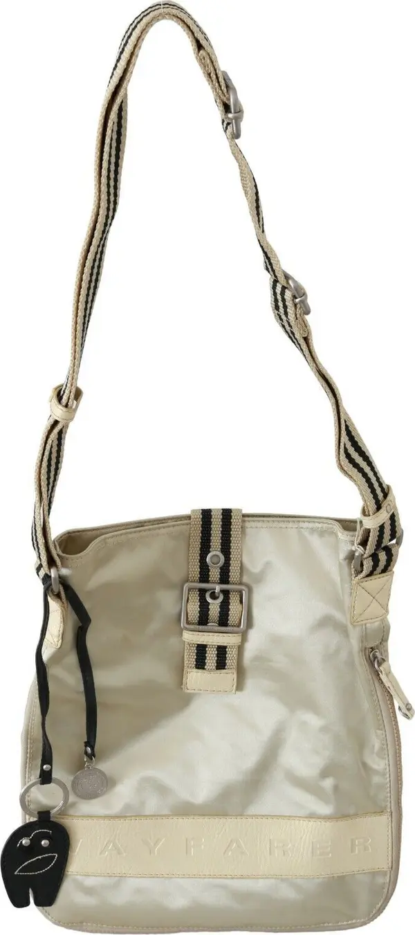 Beige Handbag Shoulder Tote Fabric Purse