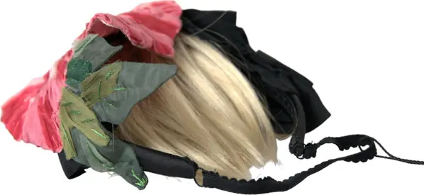 Black Viscose White Hair Parrucchiera Headband Diadem