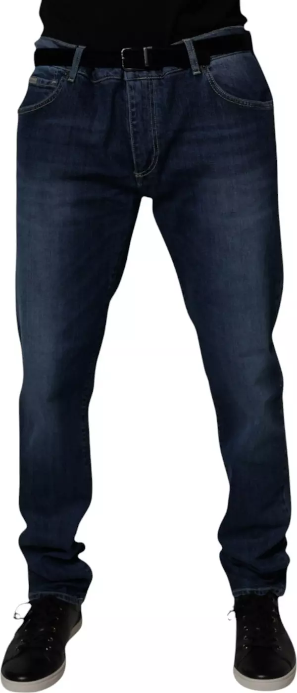 Blue Washed Cotton Stretch SkinnyDenim Jeans