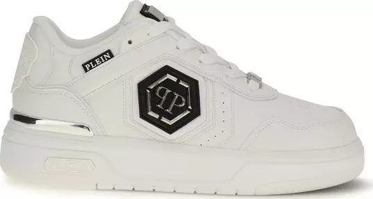 White Calf Leather Bos Taurus Athletic Sneakers