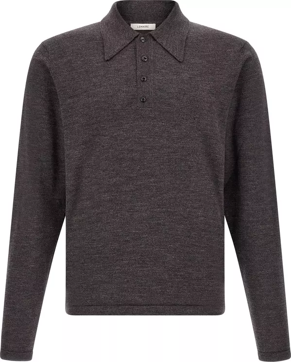 Brown Wool Polo Shirt