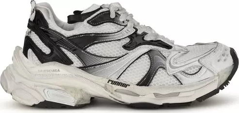 Gray Polyethylene Athletic Sneakers