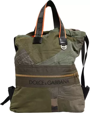 Military Green Patchwork Rucksack Backpack Bag