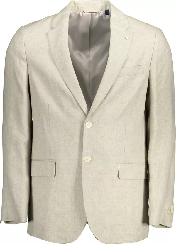 Beige Linen Blazer Jacket