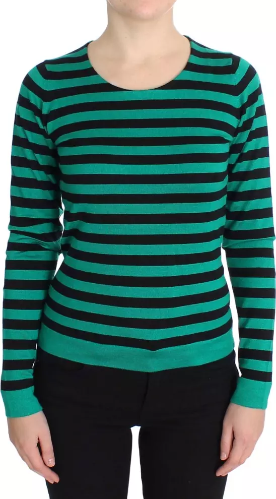 Green Black Silk Cashmere Sweater