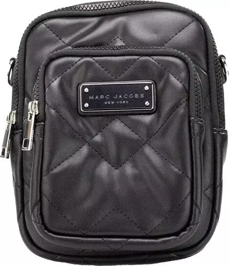 Marc Jacobs Pillow Small Black Quilted Smooth Leather Crossbody Handbag Purse