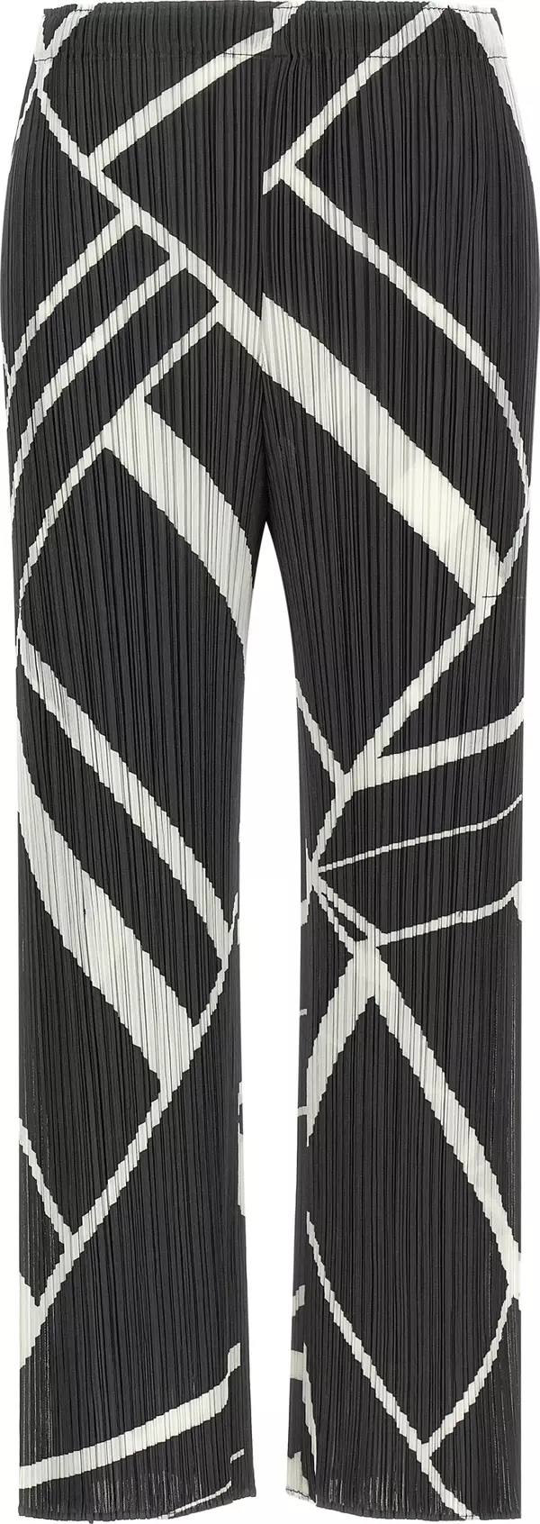 Gray Polyester Casual Pants