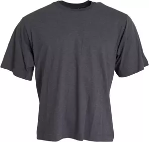 Gray Cotton Round Neck Short Sleeve T-shirt