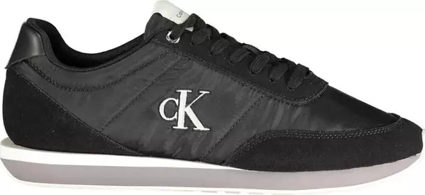 Black Polyester Men Sneaker