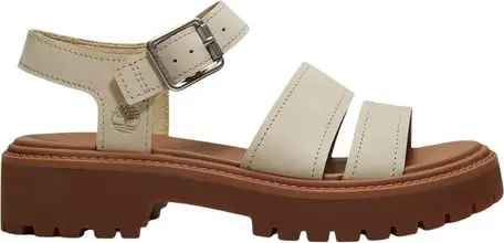Beige Leather Platform Sandals
