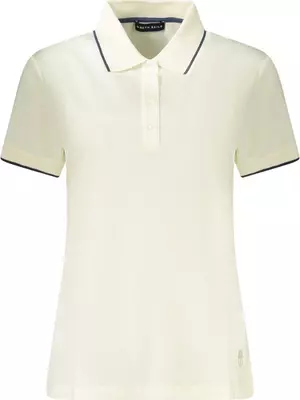 White Cotton Women Polo Shirt