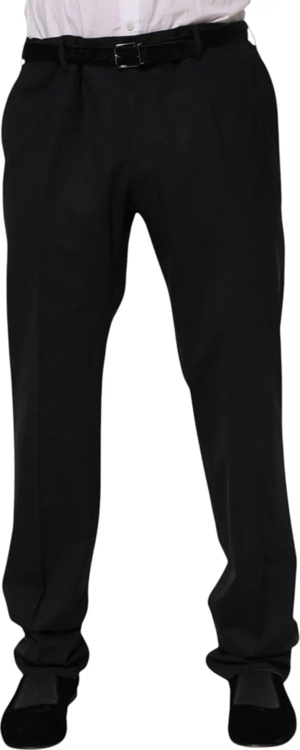 Black Wool Formal Dress Men Trousers Pants