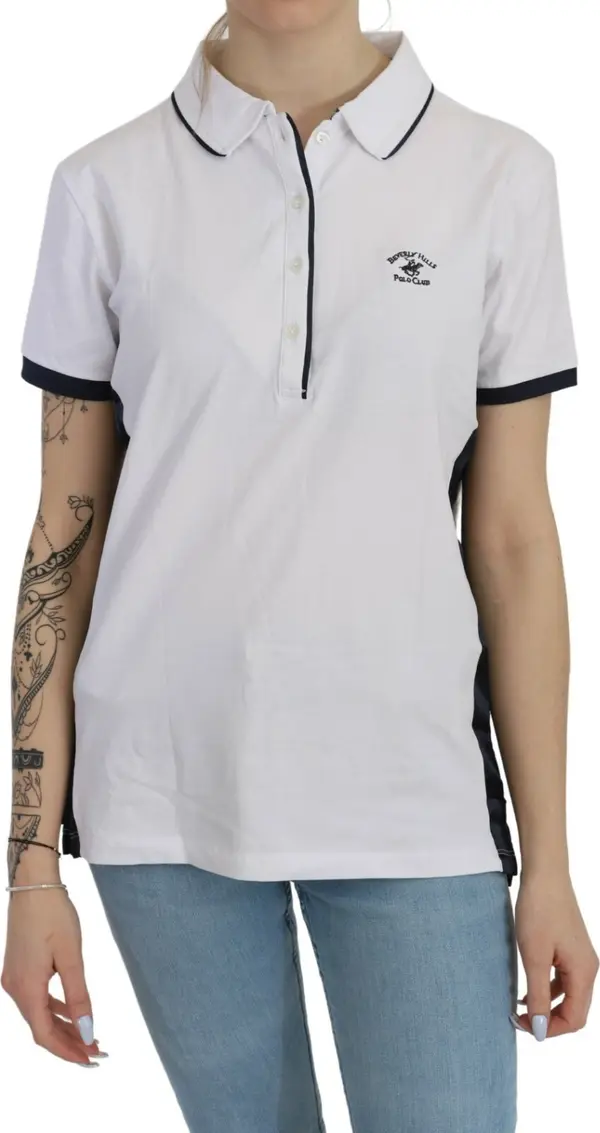 Cotton White Collared Short Sleeve Top