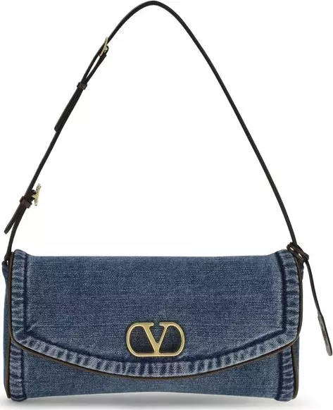 Blue Cotton Shoulder Bag