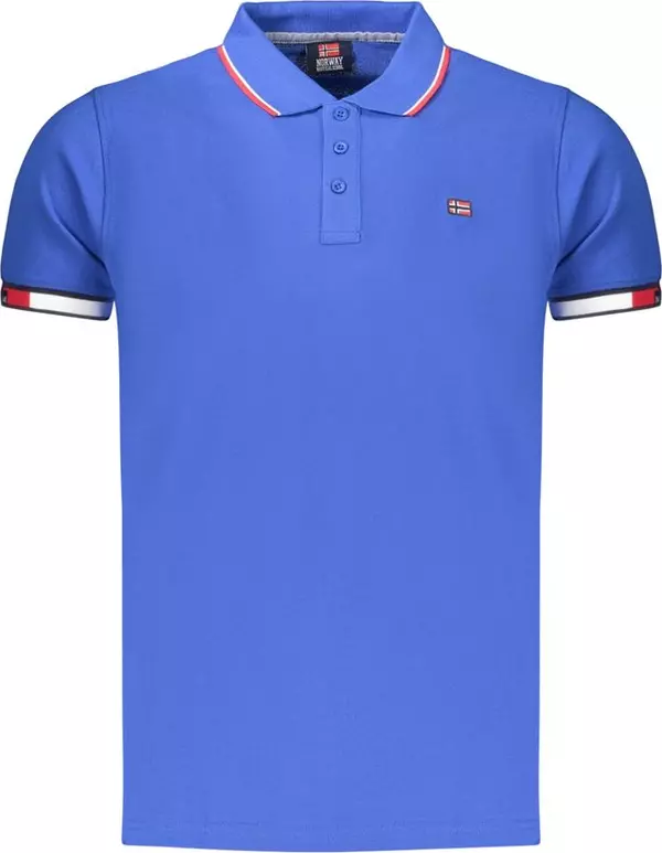 Blue Cotton Men's Polo Shirt