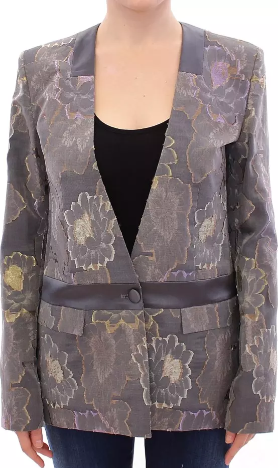 Multicolor Silk Floral Cotton Blazer