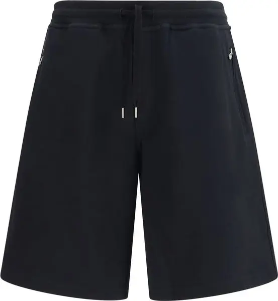 Black Cotton Bermuda Shorts