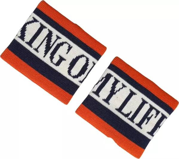 Set Multicolor Striped Cotton "King Of My Life" Wristband