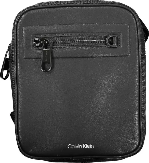 Black Polyester Men's Shoulder Bag