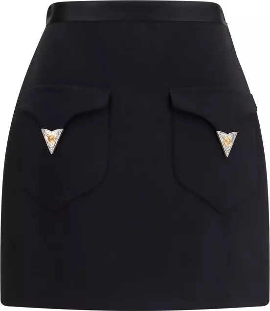 Black Wool Oves Aries Mini Skirt