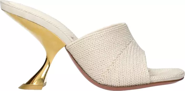 Beige Fabric Slippers