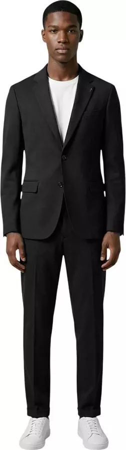 Black Cotton Two-Piece Suit