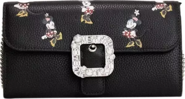 Kate Spade X Disney Black Leather Minnie Mouse Wallet Crossbody Bag