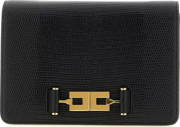 Black Polyester Clutch Bag