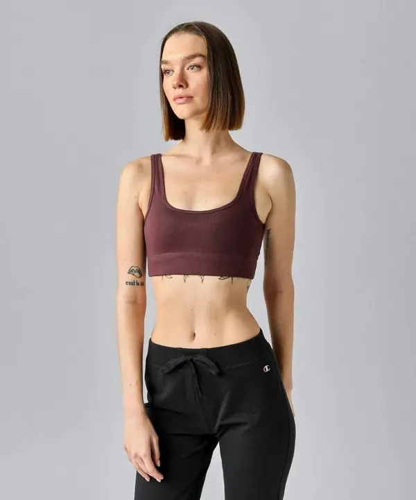 Brown Cotton Sport Bra