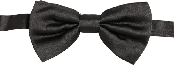 Men Black 100% Silk Adjustable Neck Papillon Bow Tie