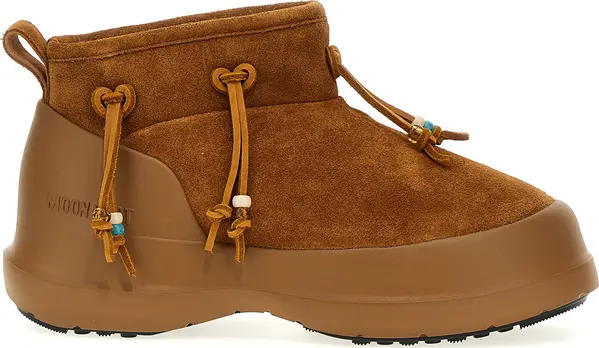 Brown Suede Leather Flat Boots