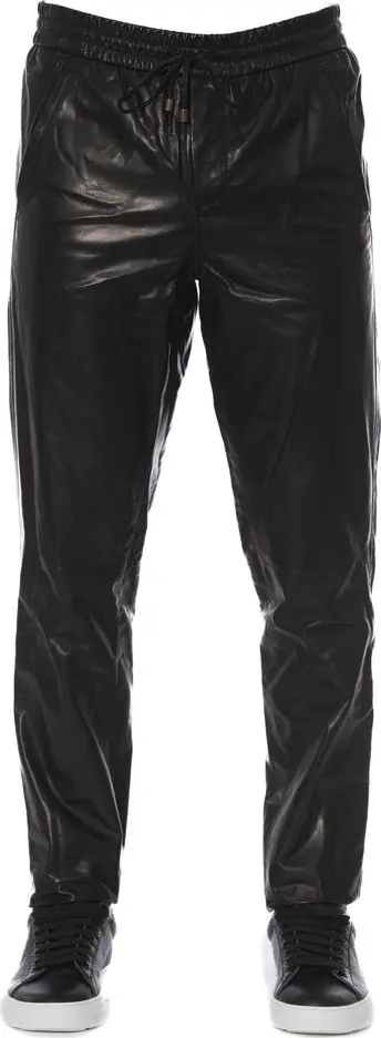 Black Lamb Leather Men Pant