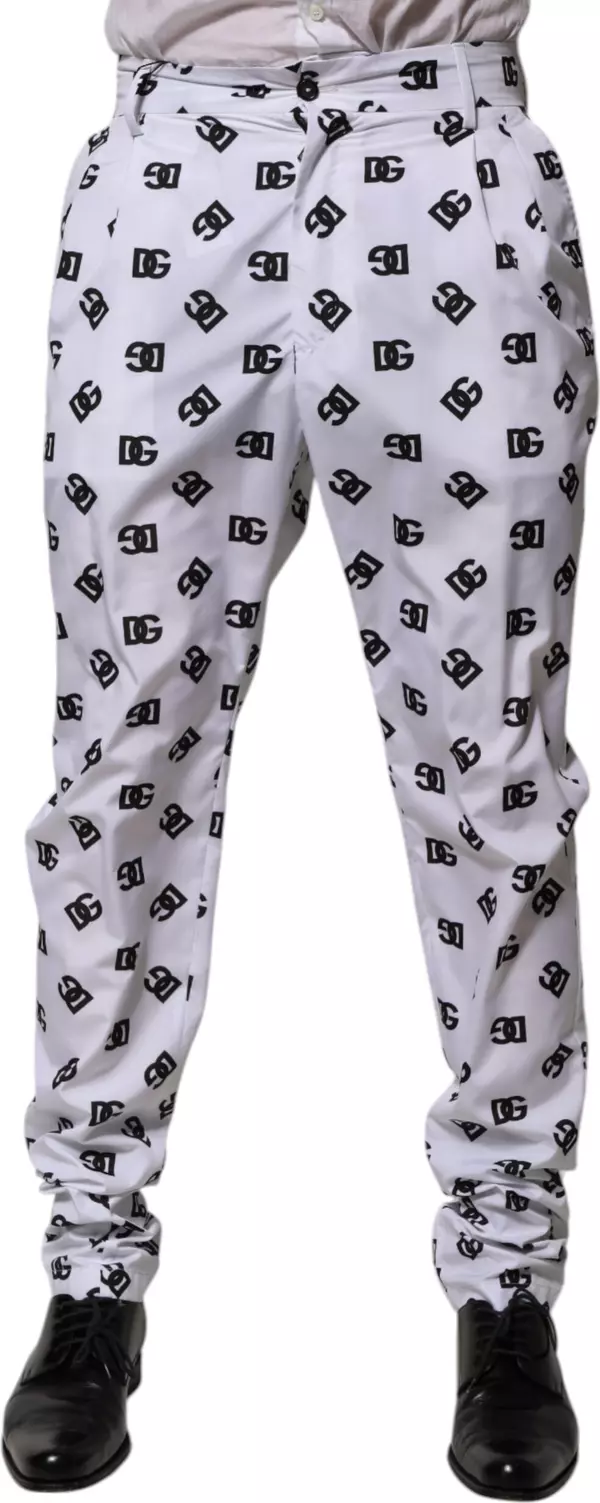 White Logo Cotton Skinny Denim Trouser Pants