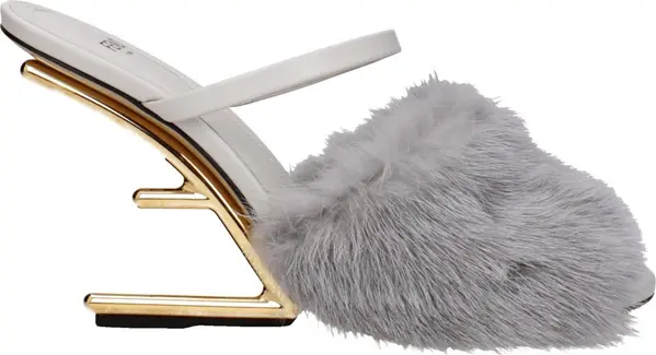 Gray Mink Slippers