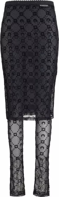 Black Recycled Polyamide Midi Skirt