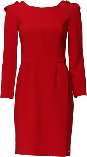 Red Above Knee Long Sleeves Sheath Dress