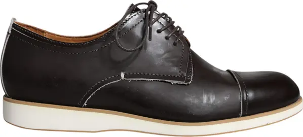 Black White Leather Lace Up Men Dress Formal Shoes