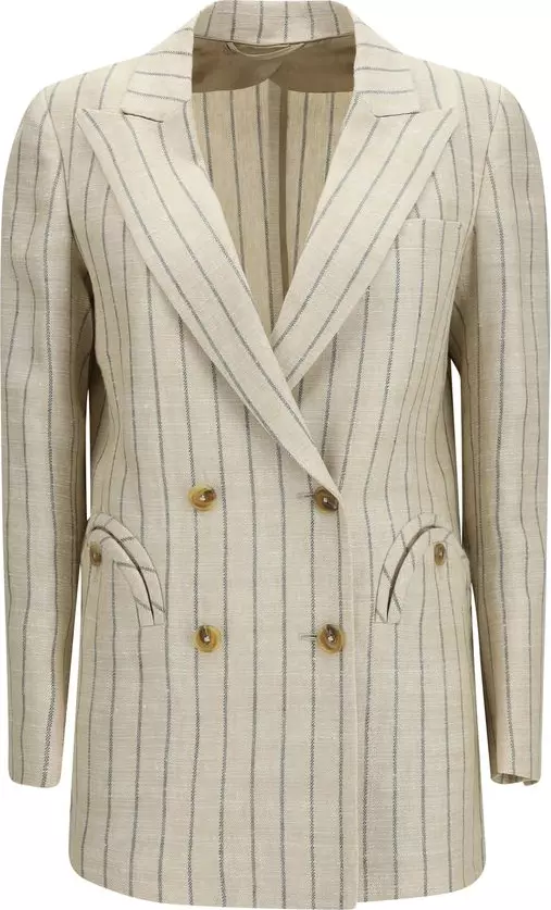 Beige Linen Blazer