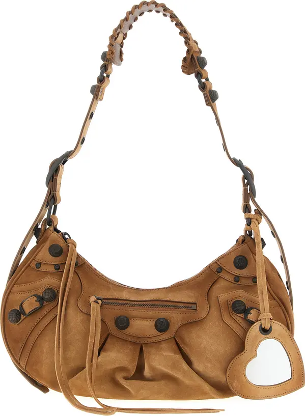 Brown Calfskin Shoulder Bag