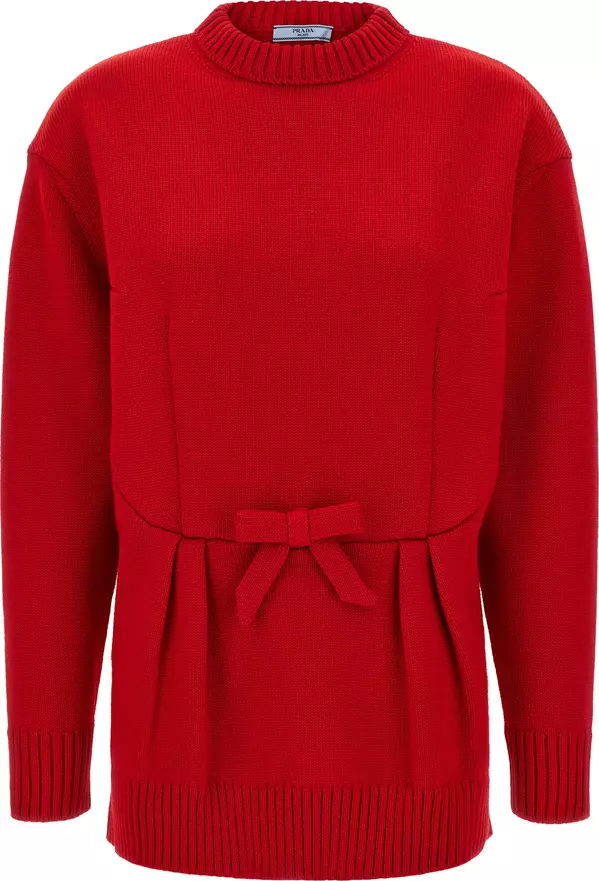 Red Virgin Wool Cardigan