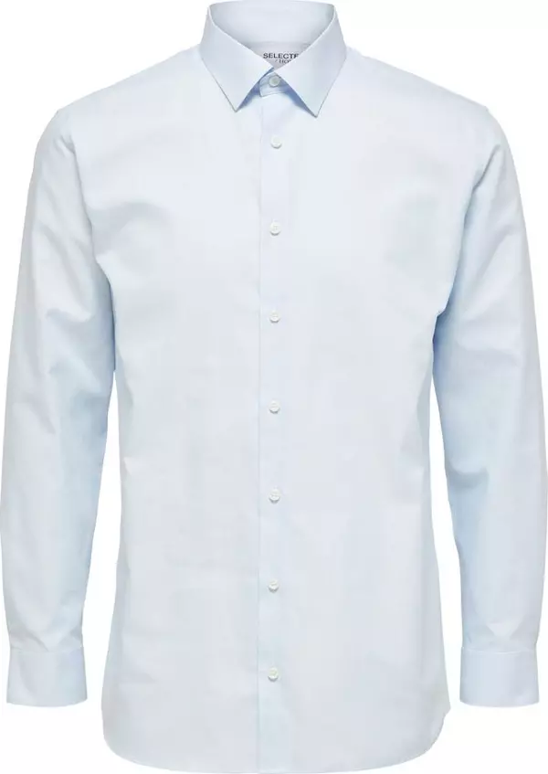 Blue Cotton Dress Shirt