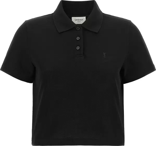 Black Cotton Polo Shirt