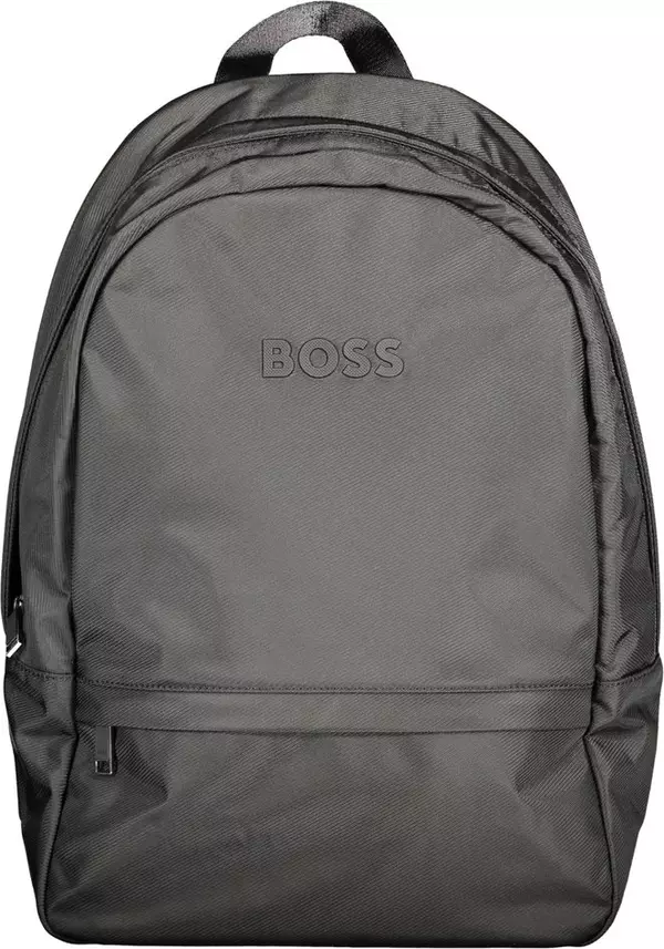 Black Polyester Men's Backpack