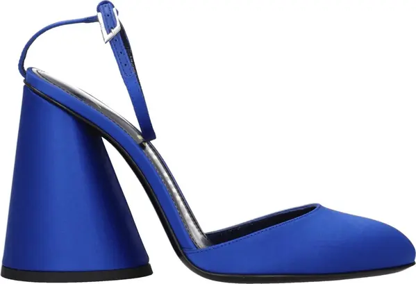 Blue Satin Platform Sandals
