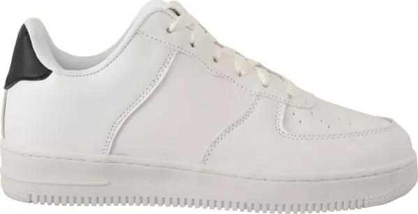 White Leather Perforated Lace Up Sneakers Casual Men Shoes